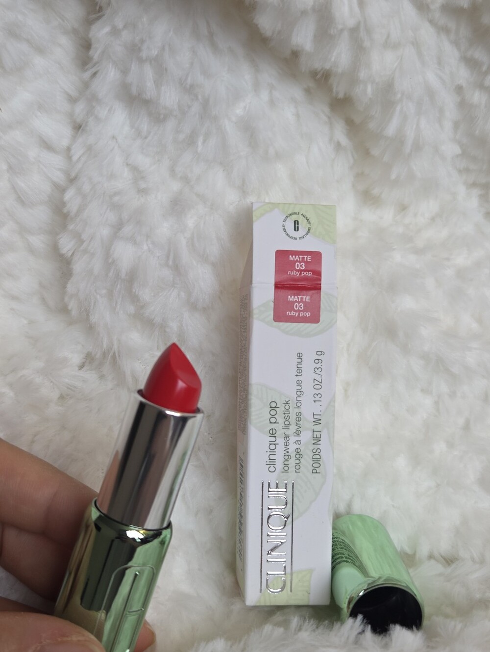 New Clinique Pop Matte Lipstick - Ruby Pop Bright Red